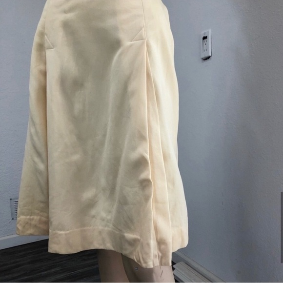 Paul Stanley 100% pure wool midi yellow skirt S:12 - Picture 10 of 16